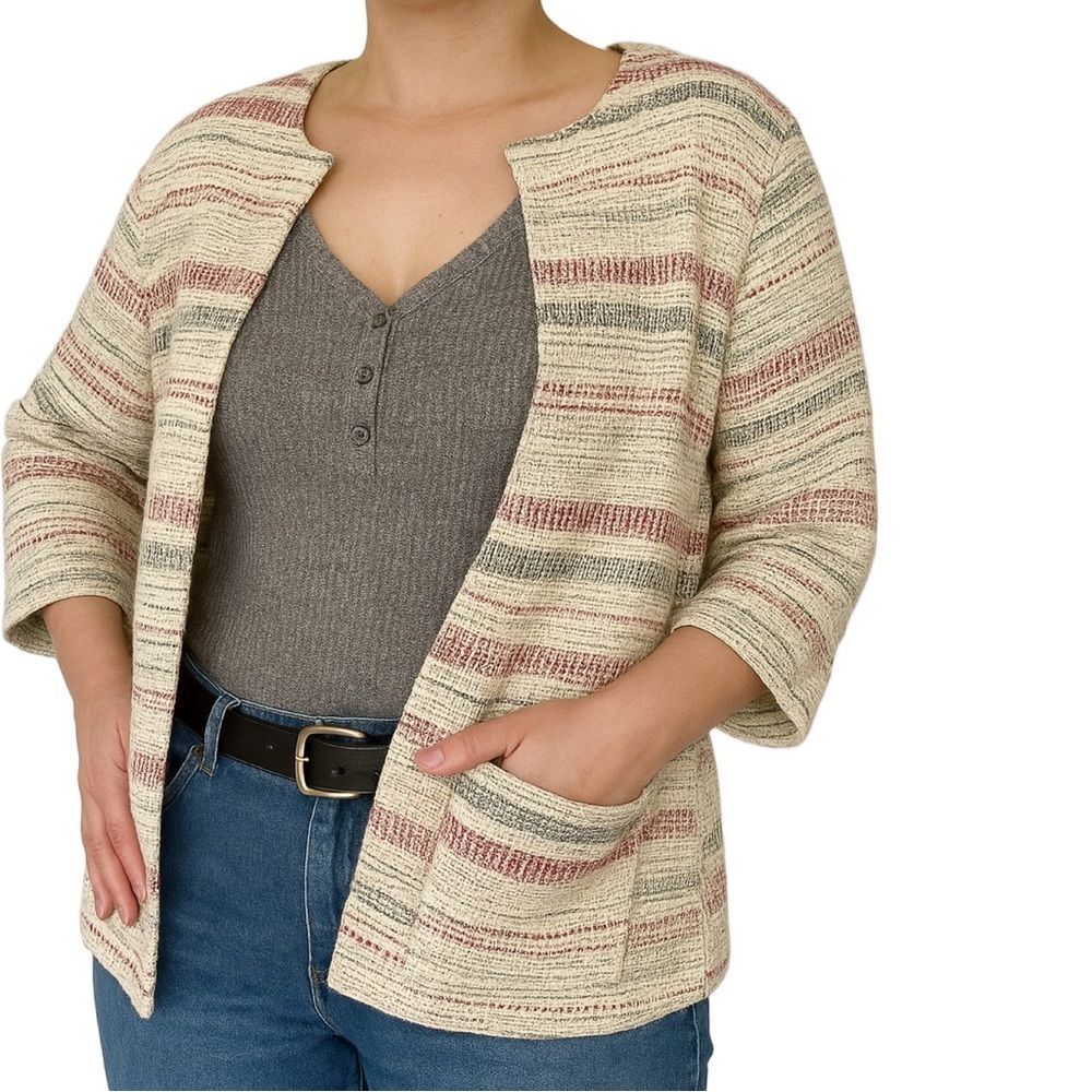 Bobeau- S/P 3/4 sleeve with pockets